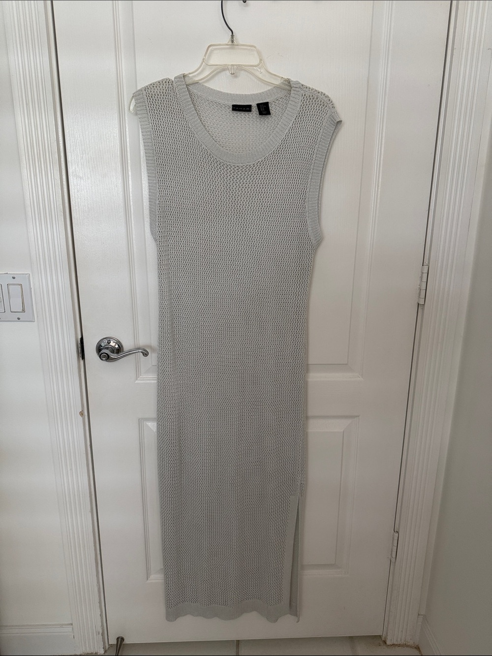 Tahari Sleeveless Knit Maxi Coverup in Light Gray/Silver